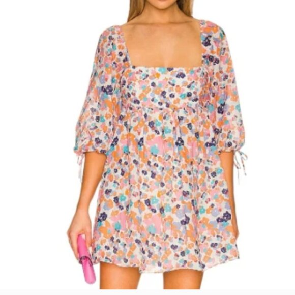 AMANDA UPRICHARD Multicolor Darling Floral Mini Dress, Madagascar size X-Small - Picture 1 of 6